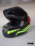 Шлем интеграл HETOSHI XD1-225 цв. Черно-зеленый  р. XXL